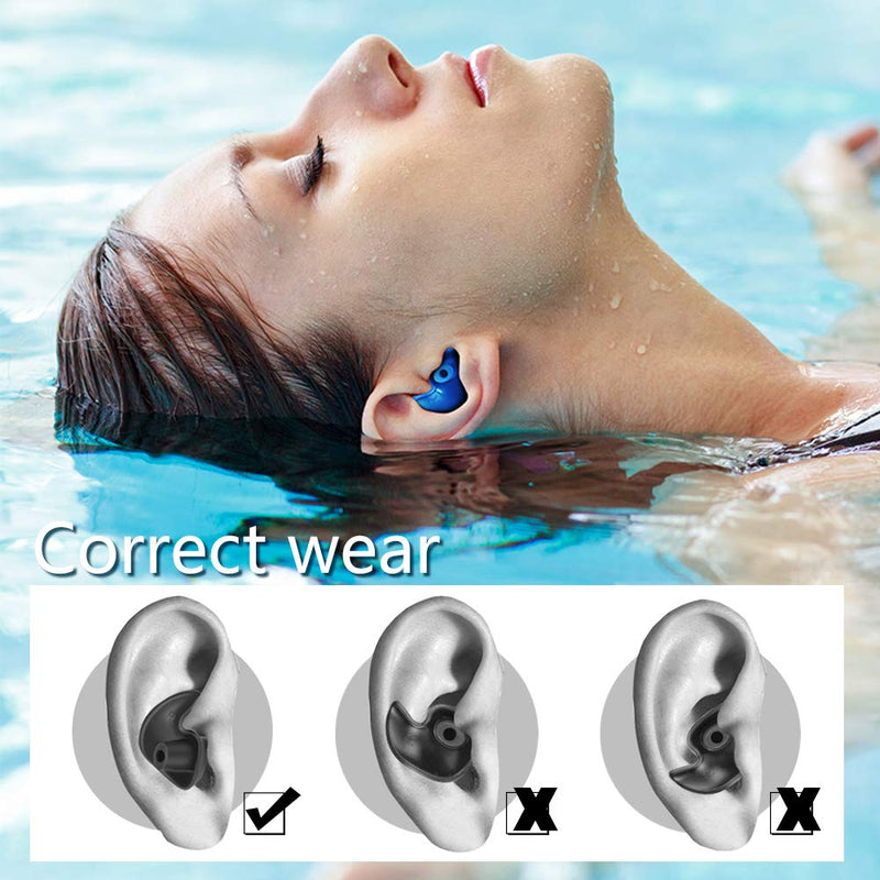 Naohiro Swimming Earplugs, 5-Pairs Pack Waterproof Reusable Silicone Swimming Ear Plugs for Swimming Showering Bathing Surfing Snorkeling and Other Water Sports,Suitable for Kids and Adults (Adult) adult - BeesActive Australia