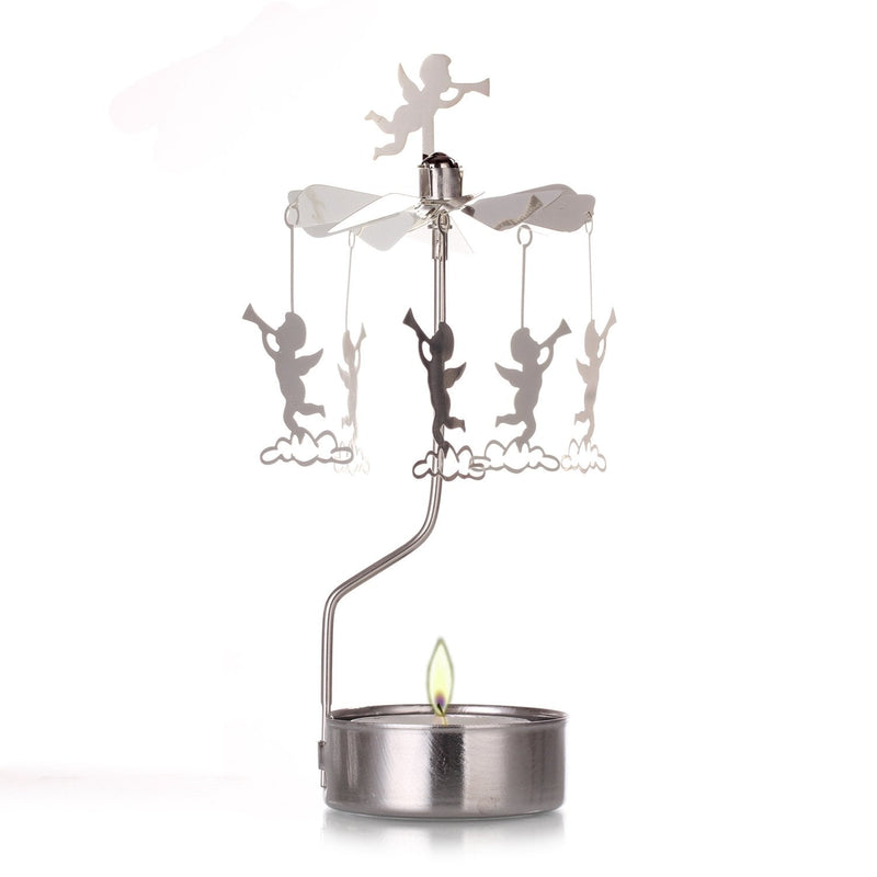 Rotary Candle Holder Spinning Candleholder Metal Small Gift (Angel) - BeesActive Australia
