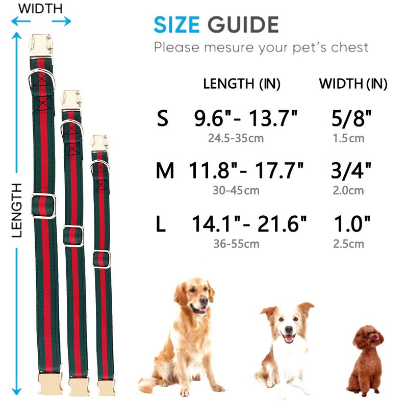 NISIYE Premium Dog Collar, Soft Comfortable Dog Collars in Luxury Style, Durable Adjustable Dog Collar with Metal Buckle Safety for Small Medium Large Dogs M (Neck Girth:11.8"-17.7", Width:3/4") - BeesActive Australia