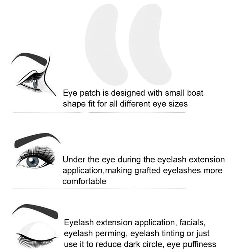 Eyelash Extension Eye Pad, 100 Pairs Under Eye Pads, Lint Free DIY False Lash Extension Beauty Makeup Hydrogel Gel Eye Patches with Transparent Cosmetic Bag - BeesActive Australia