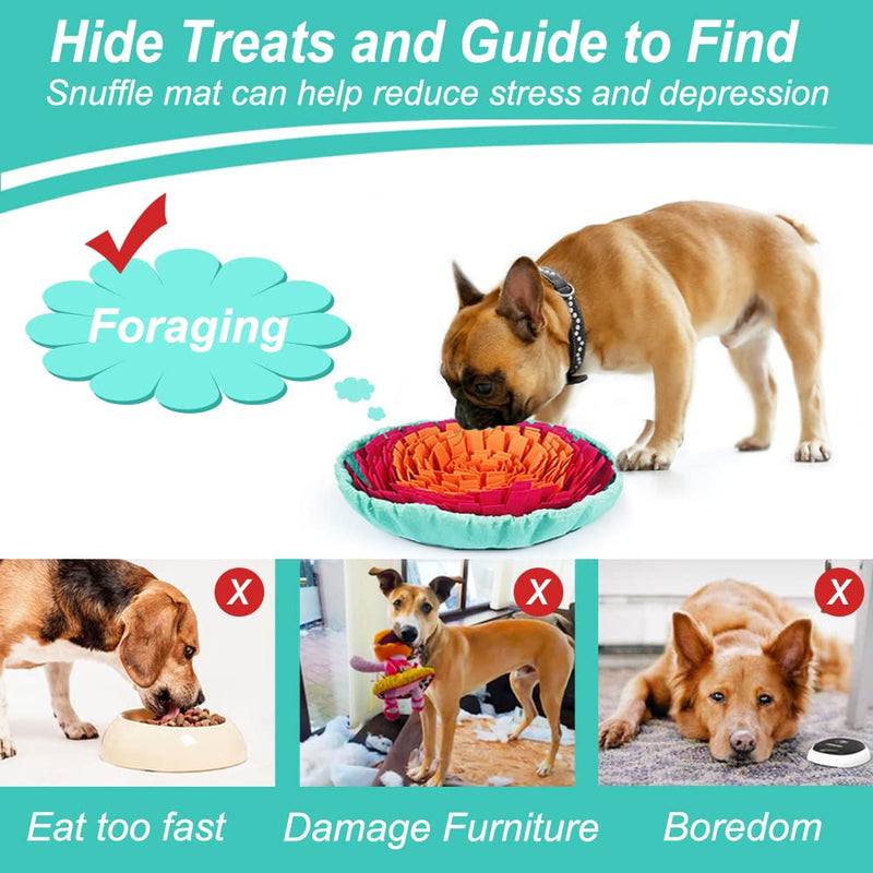 Vivifying Snuffle Mat for Dogs, Interactive Sniff Mat for Dogs Slow Feeding and Treats Mind Game, Dog Digging Toys Encourages Natural Foraging Skills and Mental Stimulation Orange+Red - BeesActive Australia