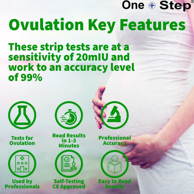 One Step 20 x Highly Sensitive Ovulation Strip Tests + 5 x Highly Sensitive Pregnancy Test Strips (tests up to 6 days earlier) - BeesActive Australia