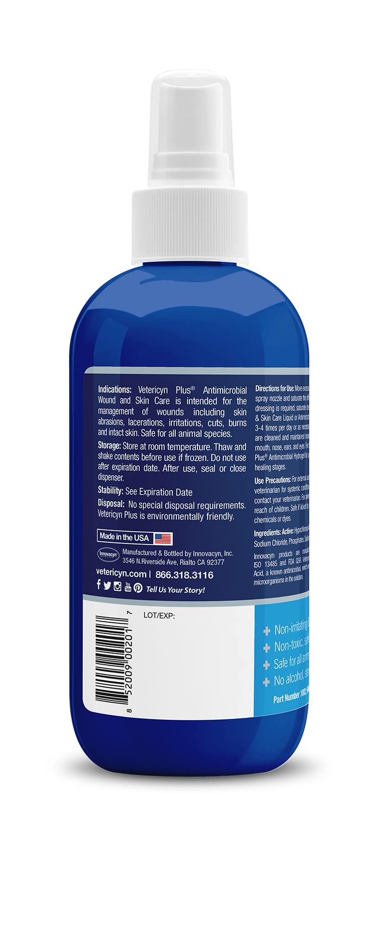 Vetericyn Plus Wound and Skin Care Spray for All Animals. 8 ounces. - BeesActive Australia