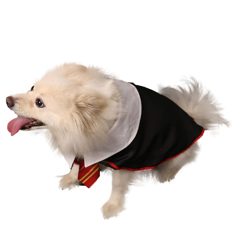 Coomour Dog Costume Pet Wizard Shirt Cat Soft Clothes for Dogs Cats Soft Hoodies with Glasses Small(Neck:14") Red03 - BeesActive Australia
