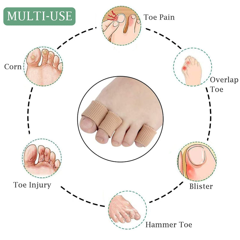 10 Pieces Toe Cushion Tube, Soft Gel Toe Tubes Sleeves for Cushions Corns, Calluses, Bunion Treatment, Calluses, 3 Size - BeesActive Australia