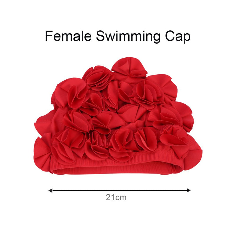 Fashion Flower Swim,Long Hair Swimming Women Adult Kids Retro Floral Petal Swimming Hats Fashion Elastic Long Hair Swim Bathing (Black) Swim Caps for Women Swimming - BeesActive Australia