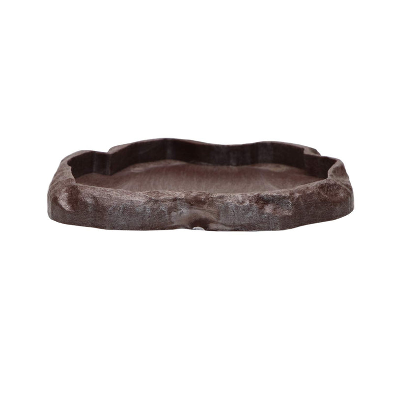 Wontee Reptile Food Water Dish Leopard Gecko Resin Feeder Bowl for Lizard Chameleon Iguana Bearded Dragon Ball Python Hermit Crab Turtle Tortoise Brown - BeesActive Australia