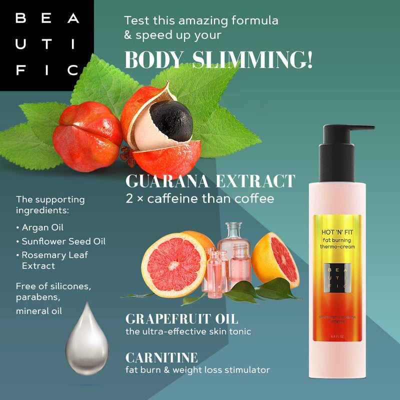 BEAUTIFIC Anti Cellulite Cream | Hot Cream | Workout and Sweat Enhancer | Excess Fluid Drainage Slimming Body Lotion and Cellulite Remover Lotion for Belly, Waist, Arms, Thighs & Butt with Caffeine 6.8 fl oz - BeesActive Australia