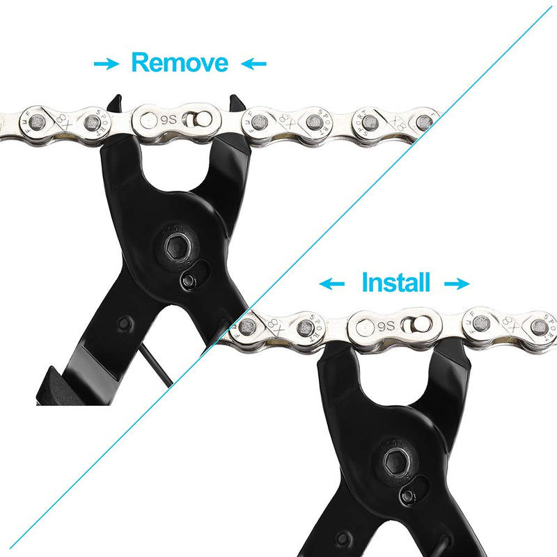 A AKRAF Bike Link Plier + Chain Breaker Splitter Tool + Chain Checker + 3 Pairs Bicycle Missing Links, Bike Link Opener Closer Plier Chain Cutter Connector Wear Indicator Tool (New Version) - BeesActive Australia