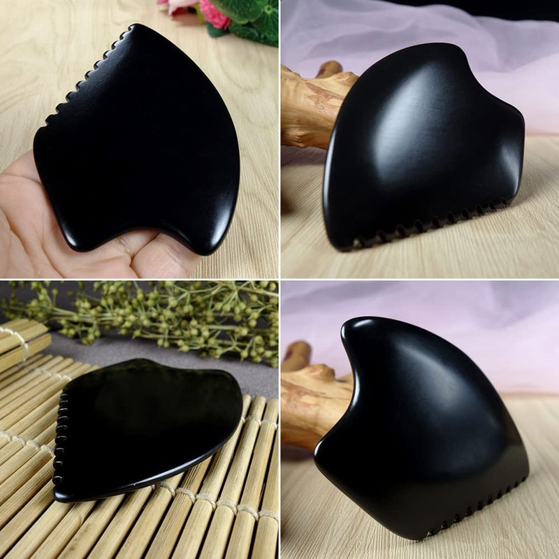 Gua Sha Tools Natural Aura Stone GuaSha Massager Bian Stone Face Massage Scraper Tool for Face Lift SPA Slimming Massage Sculpts Body - BeesActive Australia