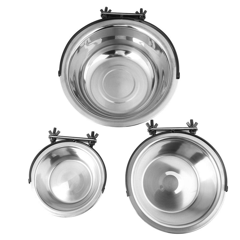 GOTOTOP Dog Plates Bowl, Pets Feeding Bowl Stainless Steel Cat Feeder Diner Dish Hanging Design Wide Opening and Base Pet Food Water Dishes Set for Puppy Kitten Small Medium Dog Pets(XL) X-Large - BeesActive Australia