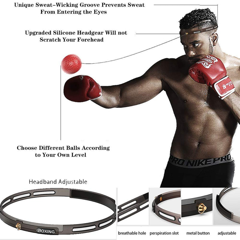 Boxing Reflex Ball 3 Difficulty Level Boxing Ball with Headband Suit for Reaction, Agility, Punching Speed, Fight Skill and Hand Eye Coordination Training for Kids and Adults 3 balls - BeesActive Australia