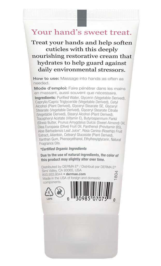 DERMA-E Protecting Shea Hand & Cuticle Cream, Rosehip & Almond, 2 Oz - BeesActive Australia