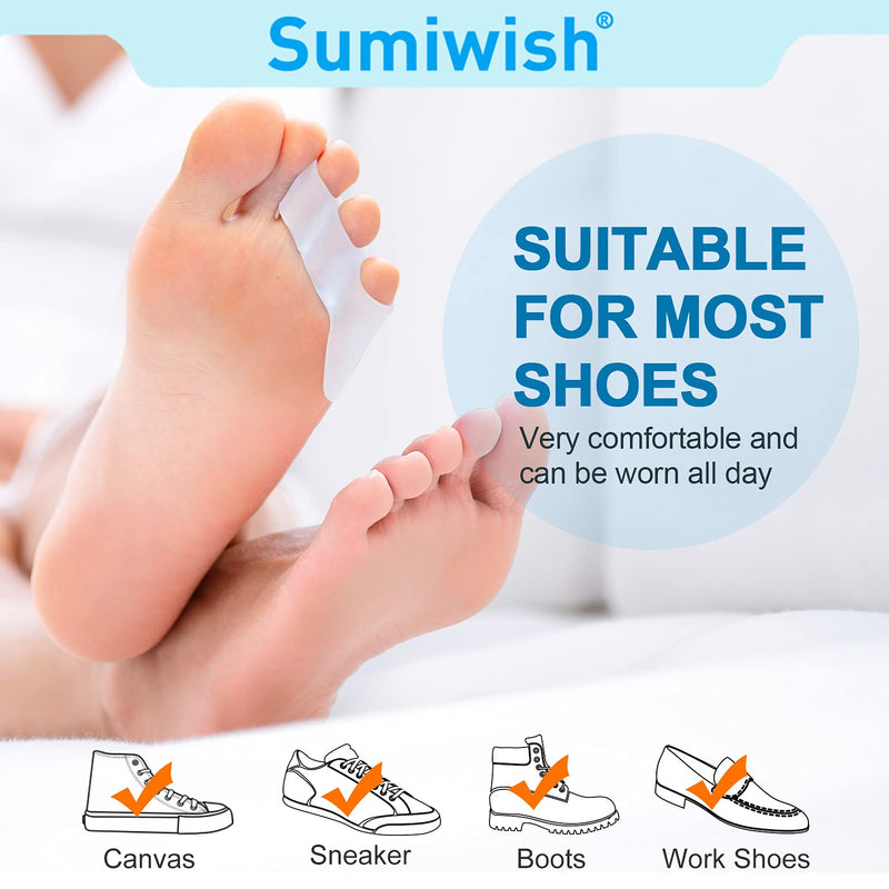 Sumiwish 10 Pack Pinky Toe Separator & Protectors, Gel Toe Separators for Overlapping Toe, Curled Pinky Toe Crystal Clear - BeesActive Australia
