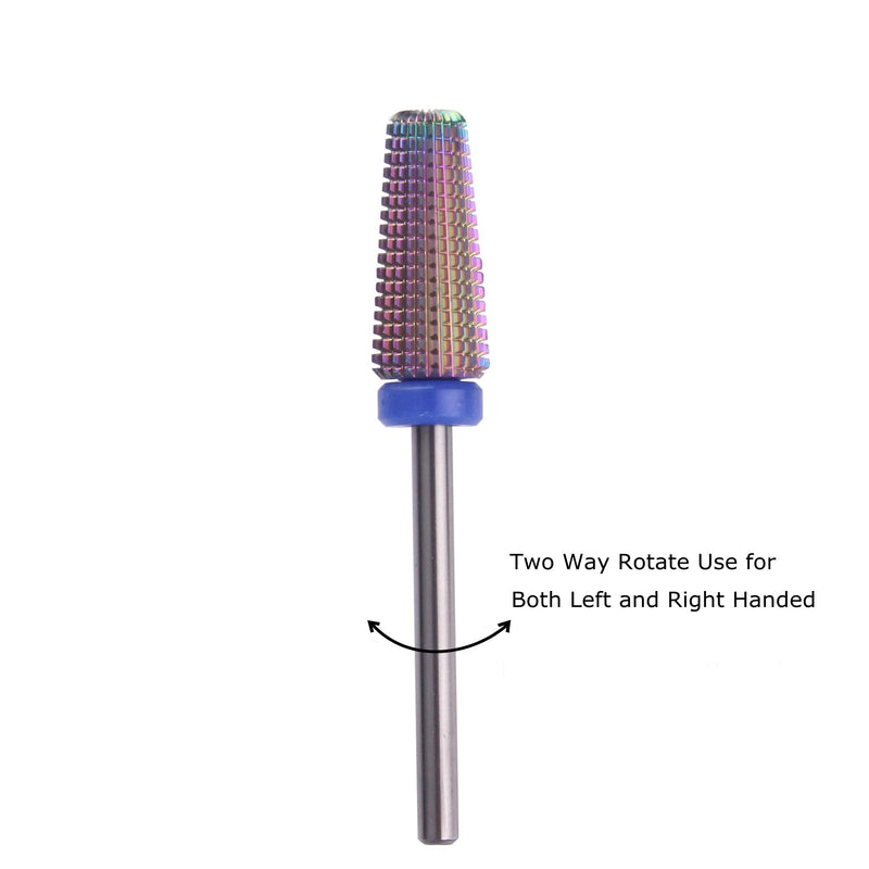 MZCMSL 5 in 1 Carbide Nail Bit - Tapered Barrel Bit for Both Left and Right Handed,3/32 Shank efile Bit - Fast Remove Acrylic or Hard Gel (Medium,Multicolor) Medium-5 in 1 - BeesActive Australia