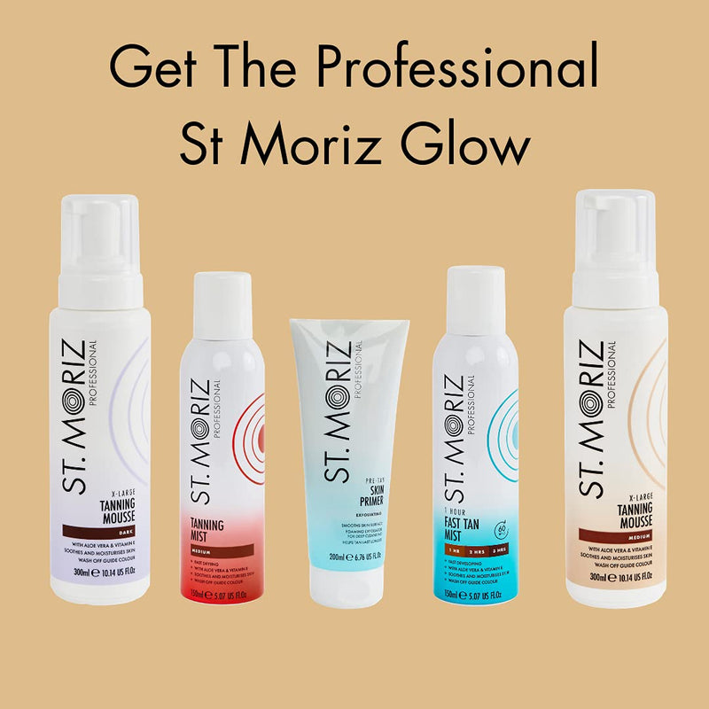 St Moriz Professional Clear Tanning Mousse with Aloe Vera, Vitamin E, Fast Drying Vegan Fake Tan, Medium to Dark (200ml) - BeesActive Australia