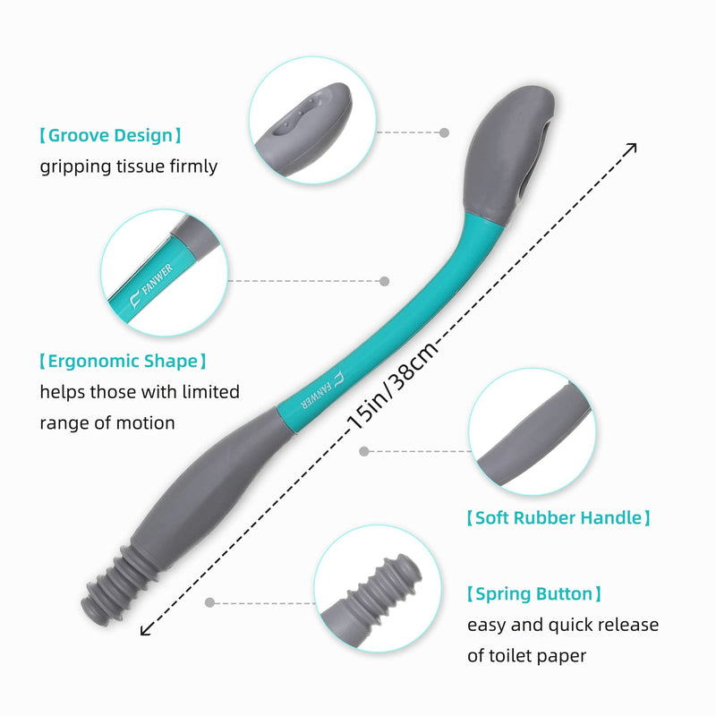 Bottom Wiper Toilet Aids,15" Long Reach Comfort Wiper, Toilet Assist Tool for Limited Mobility - BeesActive Australia