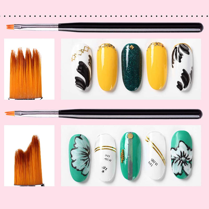 DANNEASY 8Pcs Nail Brushes For Acrylic Application UV Gel Nail Art Polish Pen Tool Drawing Flower Ombre Manicure Salon&DIY Tools Kit 1 - BeesActive Australia