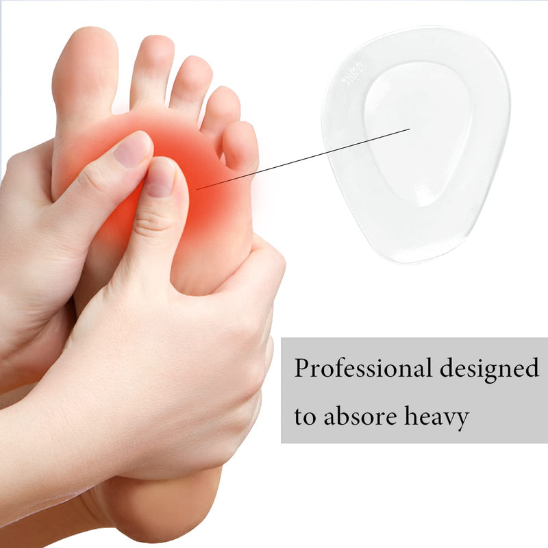 Metatarsal Pads Women 8 Pack, Ball of Foot Cushion for Men, Soft Metatarsal Foot Pad Shoe Pads Foot Pads for Pain Relief, Gel Metatarsal Pad Insoles, Foot Cushion for Ball of Feet Callus Cushion Clear - BeesActive Australia