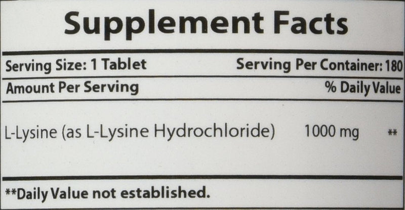 Best Naturals L-Lysine 1000 mg 180 Tablets - BeesActive Australia