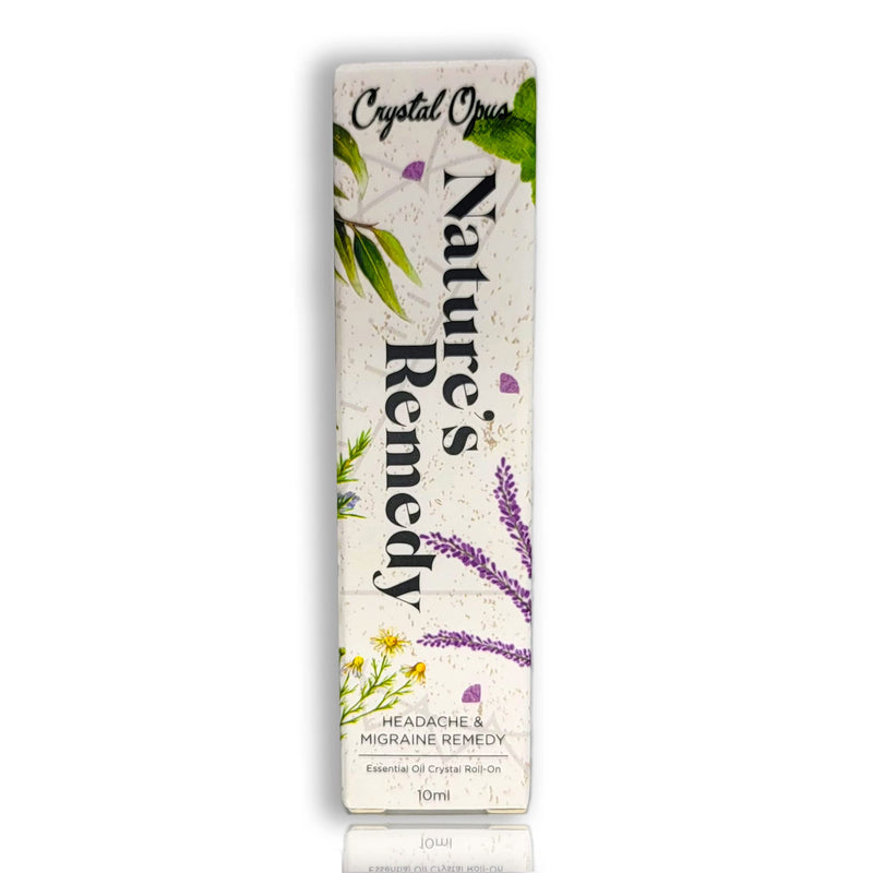 Headache Relief 10ml Roll-On Stick. Essential Oil & Amethyst Remedy to Ease Head Pain & Migraine. Camomile, Peppermint, Lavender, Rosemary & Eucalyptus. Aromatherapy & Crystal Rollerball. - BeesActive Australia