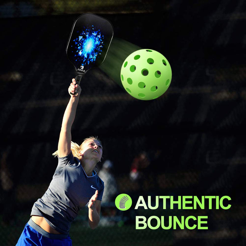 ZOEA Premium 40 Holes Outdoor Pickleball Balls, Durable Ball with Nice Bounce, High Visibility for Outdoor & Indoor Courts 6 Packs Bright Yellow & Green Outdoor - Green - BeesActive Australia