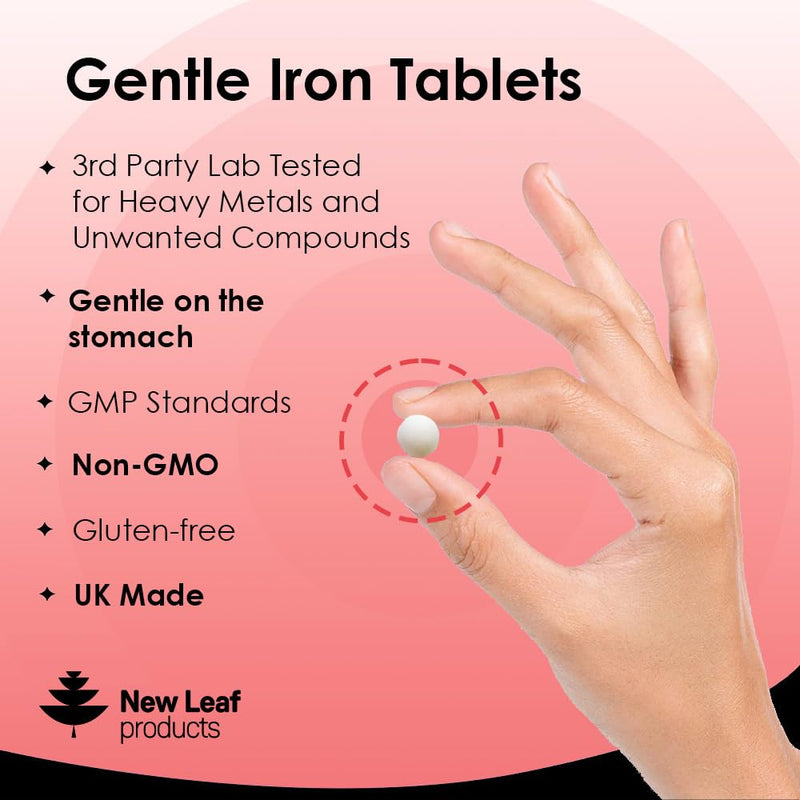 Gentle Iron Tablets 15mg High Strength (1 Year Supply) Ferrous Fumarate Iron - Vegan Iron Supplements for Men & Women Health - Reduction in Tiredness and Fatigue, Supports Immune Health & Energy - BeesActive Australia