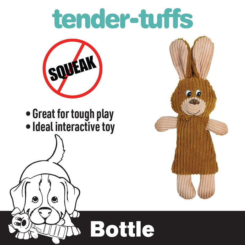 Snuggle Puppy Tender-Tuffs Quiet Bottle Cruncher Plush Dog Toys Bundle - Whisper Rabbit and Rocco Rocket Bottle Toys - Tough Cute Toys with No Squeaker - BeesActive Australia