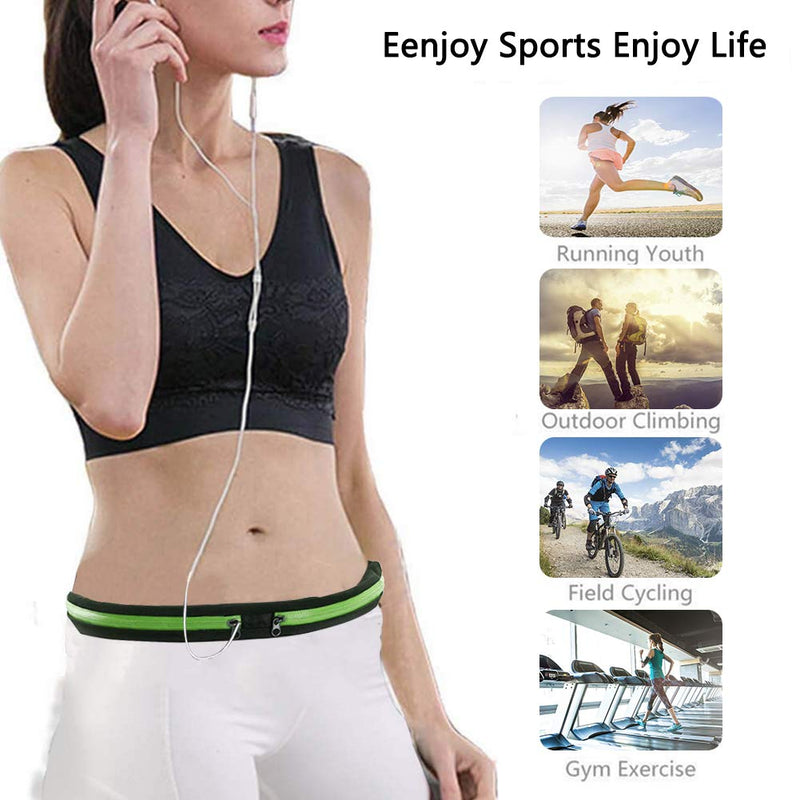 Limiwulw Waist Pack Bag Fanny Pack Hands Free Way to Carry Phone Passport Keys ID Money & Everyday Essentials - Adjustable Water Resistant Running Gear for Men and Women | Green - BeesActive Australia