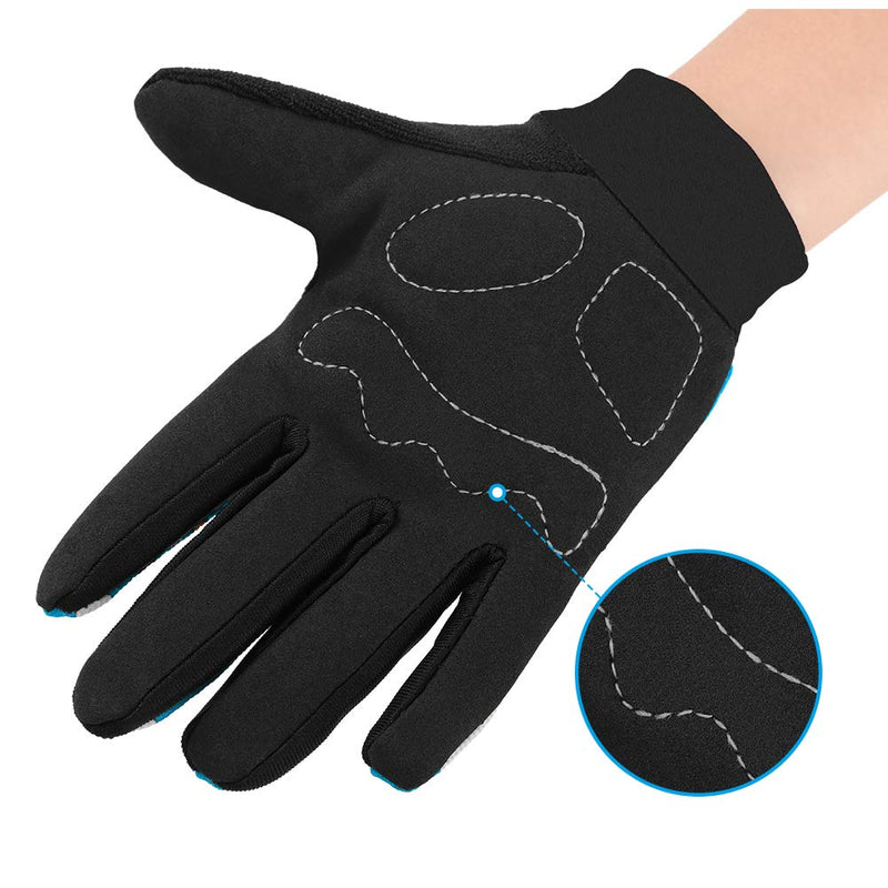 Accmor Kids Cycling Gloves, Kids Fishing Gloves, 4-10 Years Boys Girls Kids Sport Gloves, Breathable Non-Slip Full Finger Gloves for Child Cycling Climbing Riding Biking Outdoor Sports B-Blue Grey - BeesActive Australia
