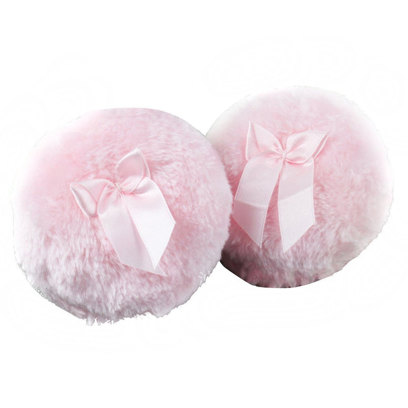 Haifly 2 Pcs 9 cm Portable Ultra Soft Plush Baby Powder Puff Infant Body Puff with Cute Bowknot - BeesActive Australia