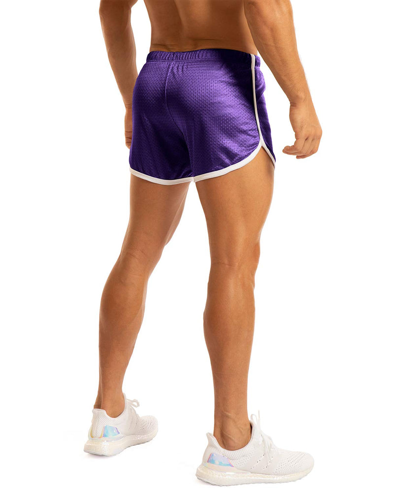 [AUSTRALIA] - Ouber Men's Fitted Shorts Bodybuilding Workout Gym Running Tight Lifting Shorts Small Purple 