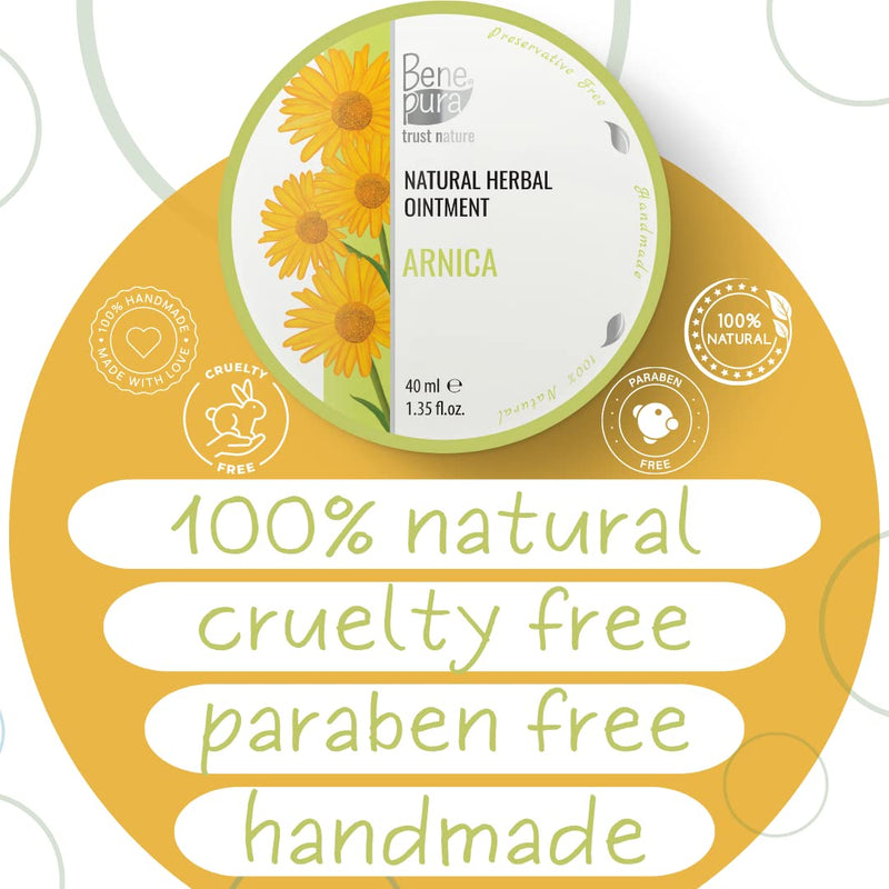 BenePura Arnica Ointment for Muscle Pain Relief - Natural Arnica Cream for Bruising and Swelling - Back Pain Relief, Knee Pain Relief, Joint Pain Relief - Bruise Cream Muscle Rub - 40 ml - BeesActive Australia