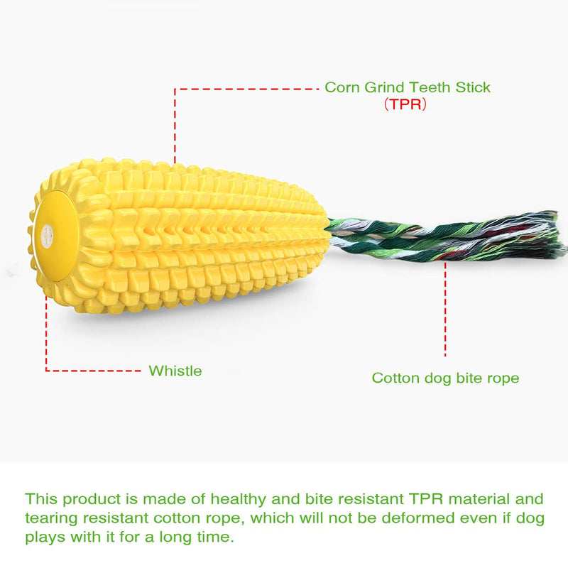 Dog Chew Toys, Puppy Toothbrush Clean Teeth Interactive Corn Toys, Dog Toys Aggressive Chewers Small Meduium Large Breed 5.8" squeak corn stick - BeesActive Australia