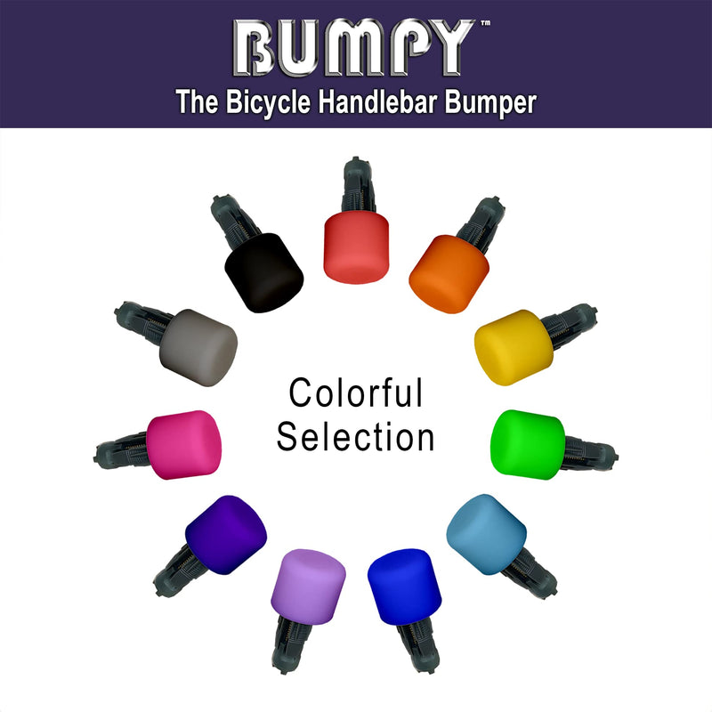 BUMPY Rubbery Bicycle Handlebar End Plugs, Innovative Design, Bumpers Made of Durable Colorful Silicone, Expands to Lock in Place, Adds Safety & Style, One Pair - BeesActive Australia