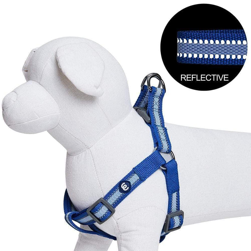 Blueberry Pet Essentials 4 Colors Step-in Reflective Back to Basics Dog Harnesses (26"-39") Chest Girth (Pack of 1) Reflective - Navy Blue - BeesActive Australia