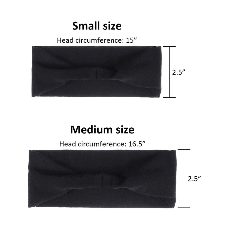 GNEGNI Kids Headbands Athletic Sweatbands Sports Headband for Girls and Boys Moisture Wicking Elastic Hairband for Toddler Children and Teenagers-Available in 2 Size Medium size-fit children aged 5+ Black - BeesActive Australia