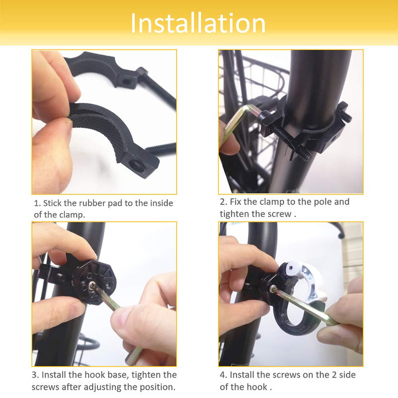 Glodorm Universal Hanger Gadget Bag Claw Hook for Electric Scooter Hanging Pothook Accessories for Scooter,Bike,MTB Black hook A - BeesActive Australia