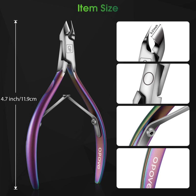 Cuticle Trimmer Cuticle Nippers Clippers Stainless Steel Hangnail Remover Extremely Sharp Cutter Pedicure Manicure Tool, opove X7 Rainbow Gradient - BeesActive Australia