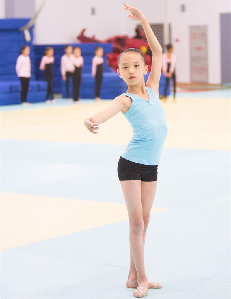 [AUSTRALIA] - ZIZI Little Big Girls' Sparkle Dance Tumbling Athletic Gymnastics Short 2-14Years 7-8 Years Sparkle Black 