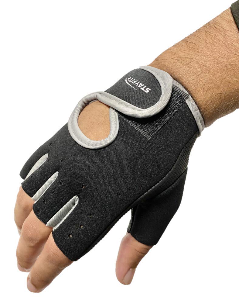 Stayfit Fitness Workout Gloves for Women and Men. Training Gloves with Wrist Support for Fitness and Exercise, Weight Lifting, Gym, and Training. Black/Grey Large/X-Large - BeesActive Australia