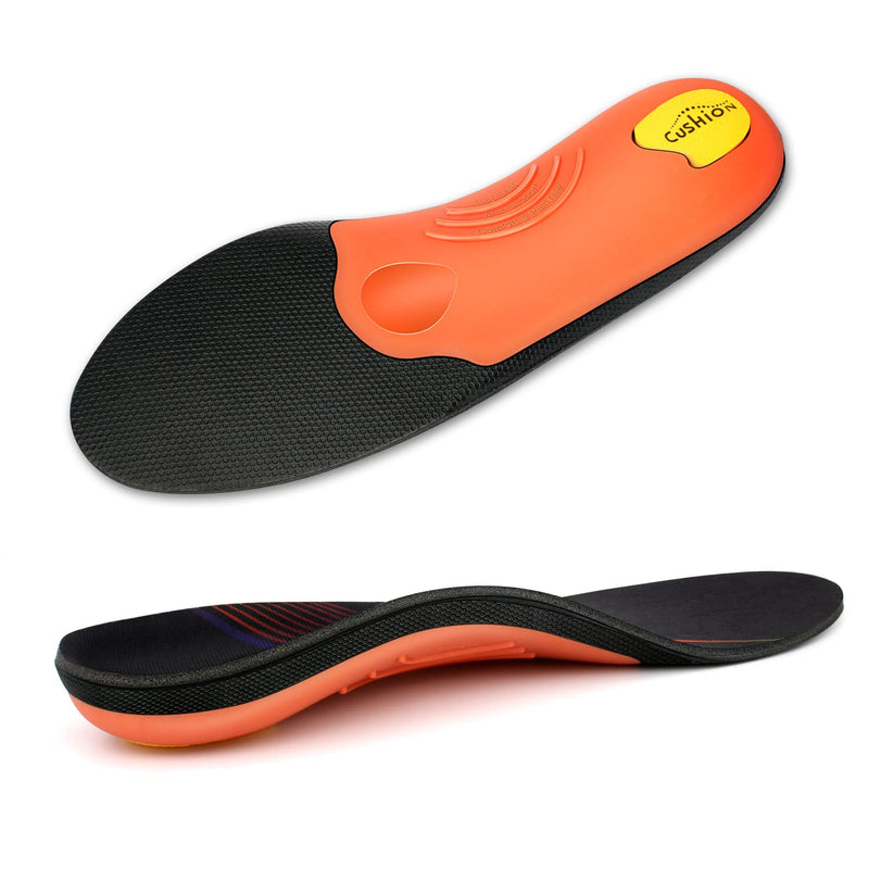 Full Length Arch Support Shock Absorption Orthotic Insole,Insert for Flat Feet,Plantar Fasciitis,Relieve Foot Soreness Unisex,Suitable Athletic,Work Shoes(Size:UK-5,Length:9.44",Black) UK-5-24CM--9.44" Black - BeesActive Australia