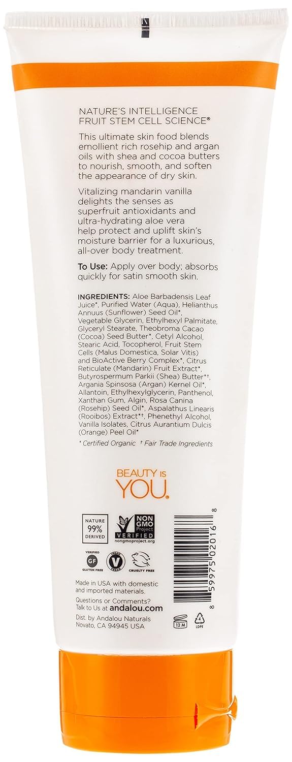 Andalou Naturals Body Lotion Ounce, Mandarin Vanilla Vitalizing, 8 Fl Oz - BeesActive Australia