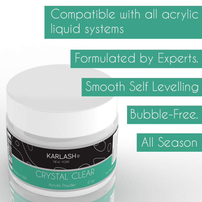 Karlash Professional Acrylic Powder Crystal Clear 2 oz 2 Ounce - BeesActive Australia