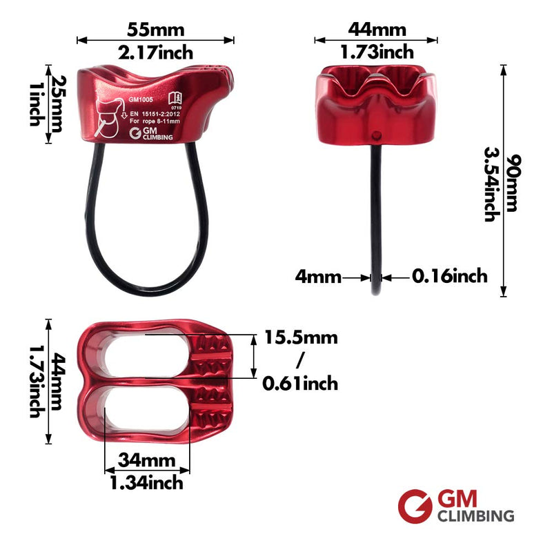 GM CLIMBING Micro Belay Device Tubular V-grooved or Belay Package EN 15151-2 UIAA Certified Belay Package with Carabiner - BeesActive Australia