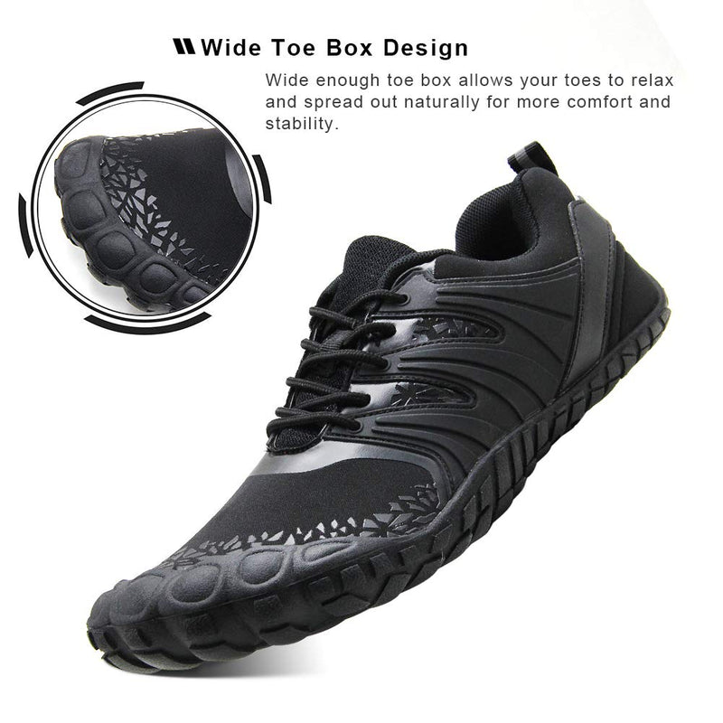 Oranginer Men's Barefoot Shoes - Big Toe Box - Minimalist Cross Training Shoes for Men 11 Black-1 - BeesActive Australia