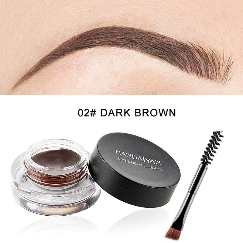 Kisshine Eyebrows Waterproof Eyebrow Cream Colorful Eyebrows Daily Makeup for Women and Girls Pack of 1 (Dark Brown 02#) Dark Brown 02# - BeesActive Australia