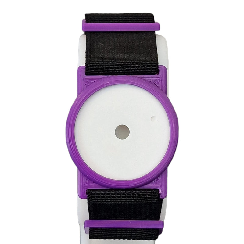 CGM Clips UK - Sensor Armband Holder/Protector Compatible with Freestyle Libre 1/2 - Purple w Black Straps - BeesActive Australia