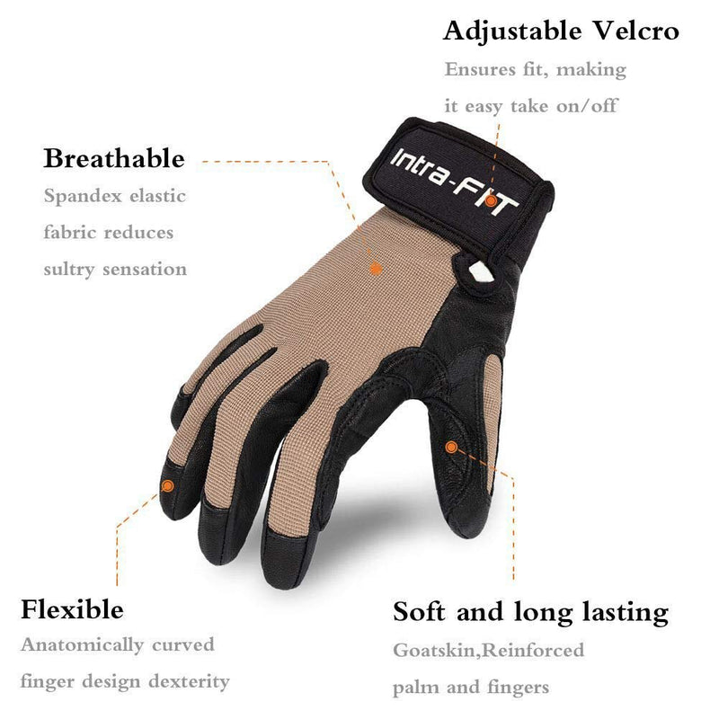 [AUSTRALIA] - Intra-FIT Climbing Gloves Rope Gloves,Perfect for Rappelling, Rescue, Rock/Tree/Wall/Mountain Climbing, Adventure, Outdoor Sports, Soft, Comfortable,Improved Dexterity, Durable Large 3357 