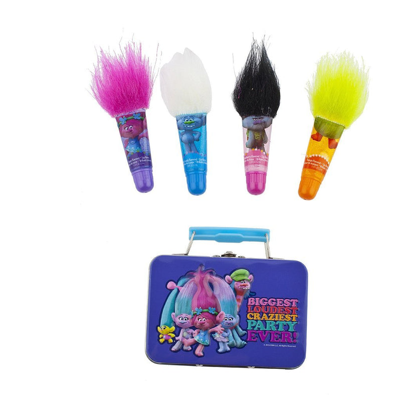 UPD Trolls 4Pk Lip Tubes with Mini Tin on Blister Card, Multicolor, Medium - BeesActive Australia
